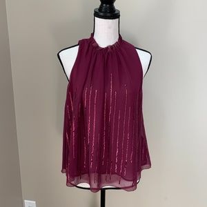 Flowy Maroon Halter Blouse
